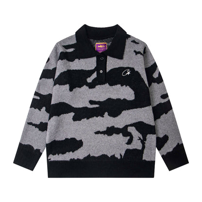 Corteiz Mohair Fuzzy Collar Sweater