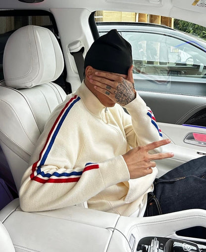 Corteiz Cream Knit Zip Up Fleece