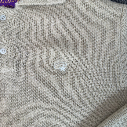Corteiz Mohair Fuzzy Collar Sweater Cream