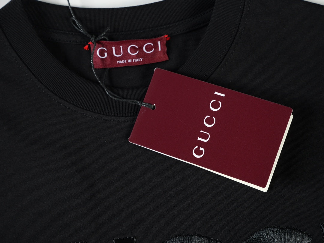 Gucci Cotton jersey T-shirt with embroidery in black