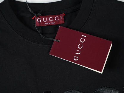 Gucci Cotton jersey T-shirt with embroidery in black