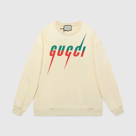 White Cotton With Gucci Blade Print