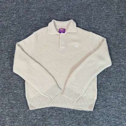 Corteiz Mohair Fuzzy Collar Sweater Cream